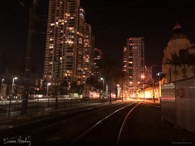 San Diego - night tracks Sante Fe
